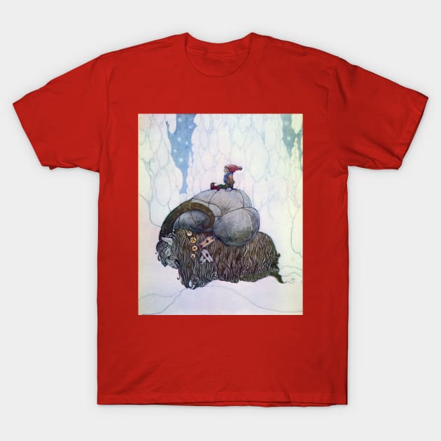 Yule Goat - John Bauer Christmas greeting T-Shirt by forgottenbeauty